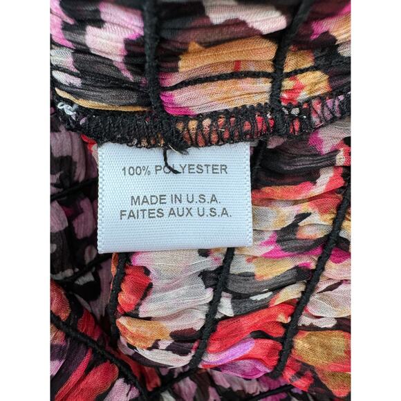 Misa Celina Red Fire Flora Sheer Long Sleeve Smocked Mini Dress NEW Medium - Picture 12 of 14